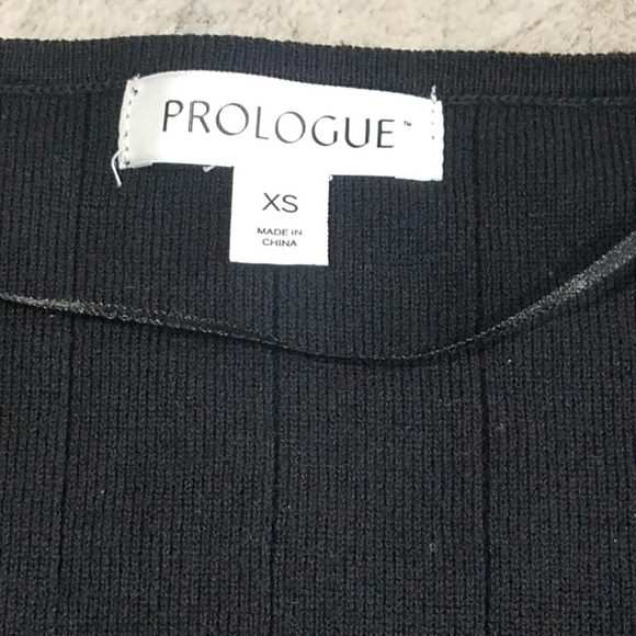 Black Prologue Envelope Faux Wrap Ribbed Sweater - Picture 2 of 4